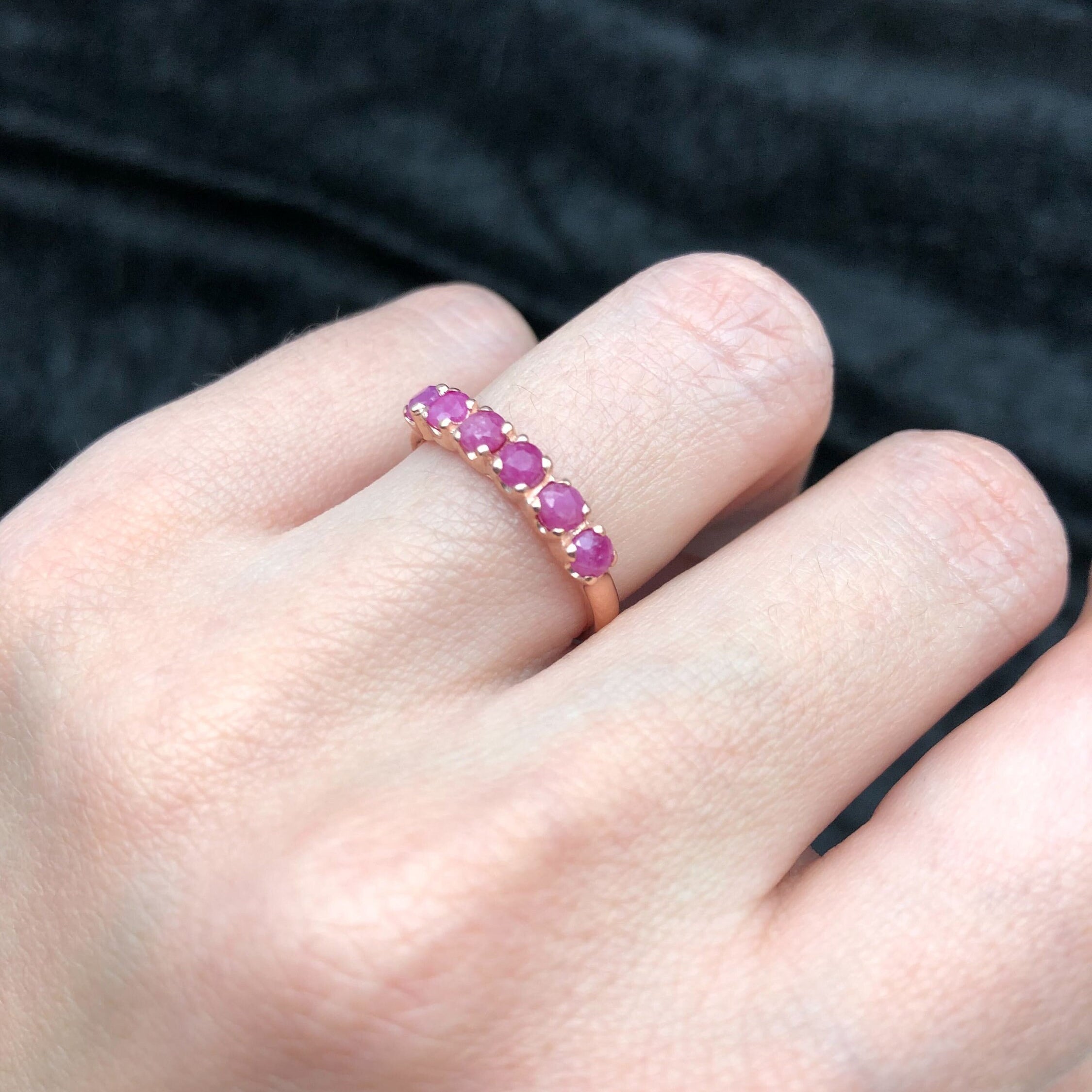 Elegant Rose Gold Vermeil Ring featuring a Round Natural Ruby, a perfect July birthstone gift for special occasions.