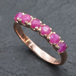 Natural Ruby Ring made in Rose Gold Vermeil with Round Natural Red Ruby in Channel-Set setting, July Birthstone gift idea, symbolizes nobility, purity, and passion, ideal for everyday wear and perfect for birthday gifting and special occasions.
