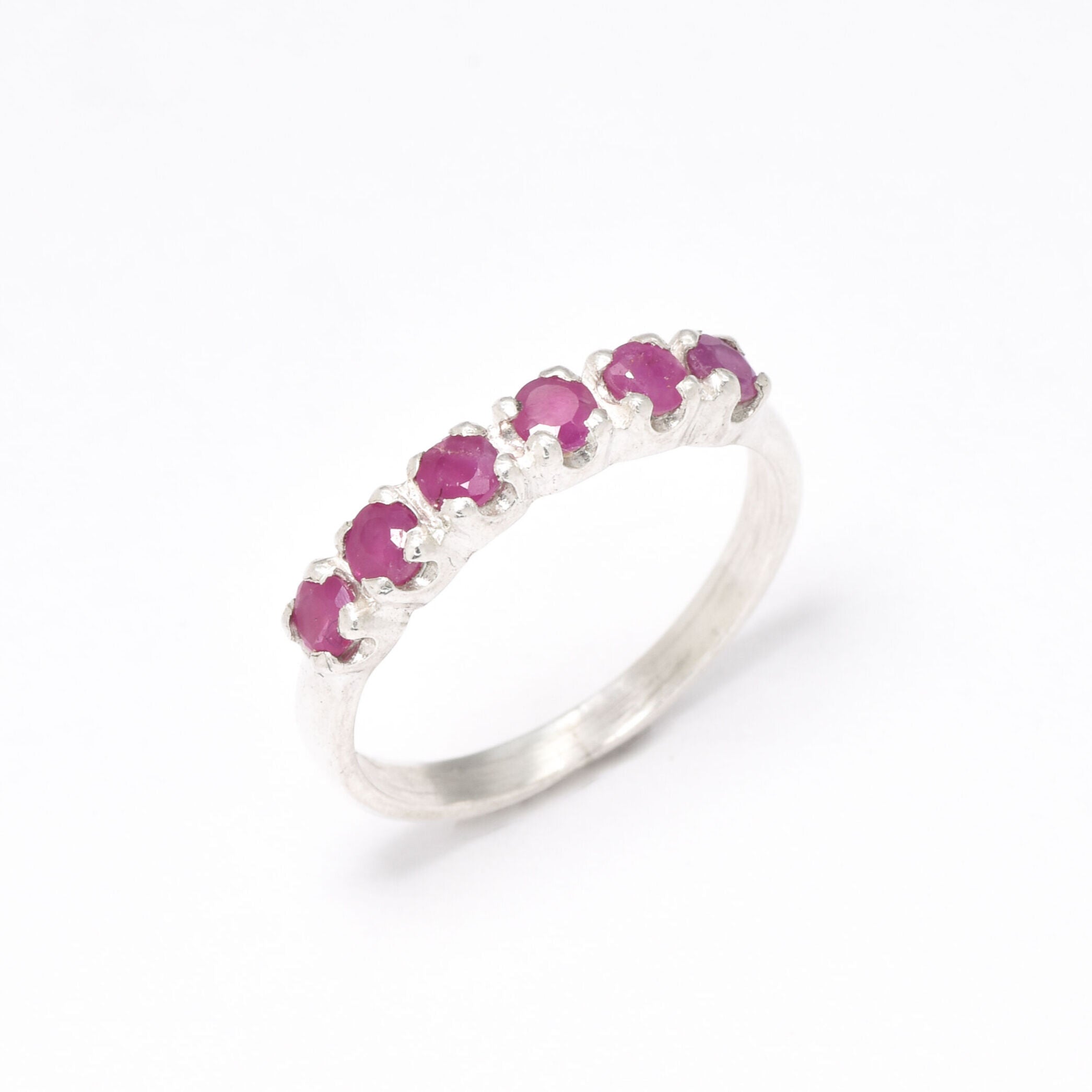 Natural Ruby Ring made in 925 Sterling Silver with Round Natural Red Ruby in Channel-Set setting, July Birthstone gift idea, symbolizes nobility, purity, and passion, ideal for everyday wear and perfect for birthday gifting and special occasions.