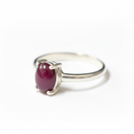 Charming Oval Natural Ruby Ring in 925 Sterling Silver, a heartfelt July birthstone gift for anniversaries and timeless elegance.