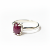 Charming Oval Natural Ruby Ring in 925 Sterling Silver, a heartfelt July birthstone gift for anniversaries and timeless elegance.