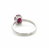 Beautiful Natural Ruby Ring in 925 Sterling Silver with an oval ruby, a perfect gift for July birthdays and lasting impressions.
