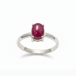 Stylish 925 Sterling Silver Ring showcasing a vibrant oval ruby, a meaningful July birthstone for everyday elegance.