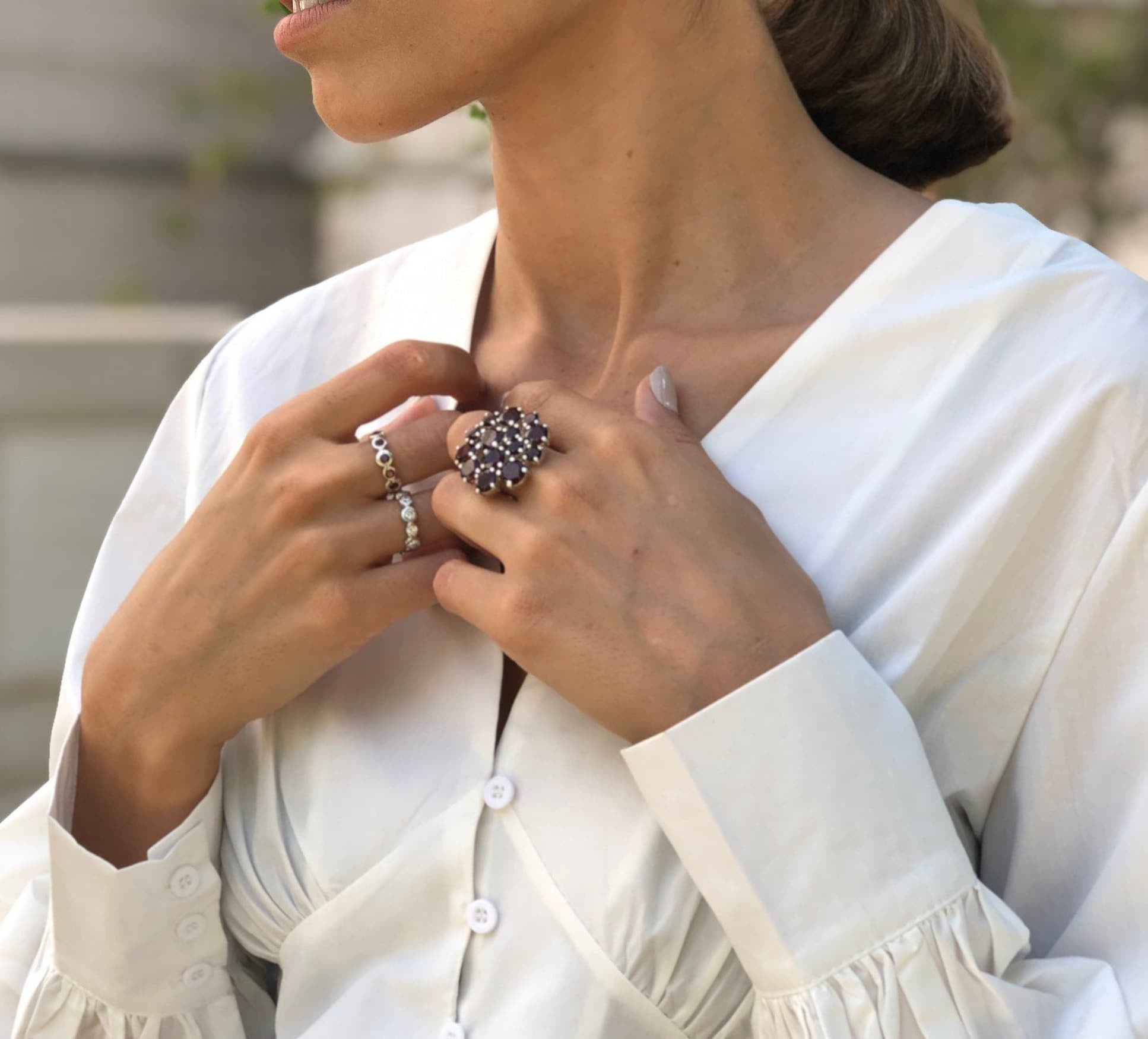 Elegant 925 Sterling Silver Natural Ruby Ring featuring a Round Red Ruby, perfect for July birthdays and special occasions.