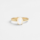 Gold Pearl Ring - Mother of Pearl Ring - White Promise Ring