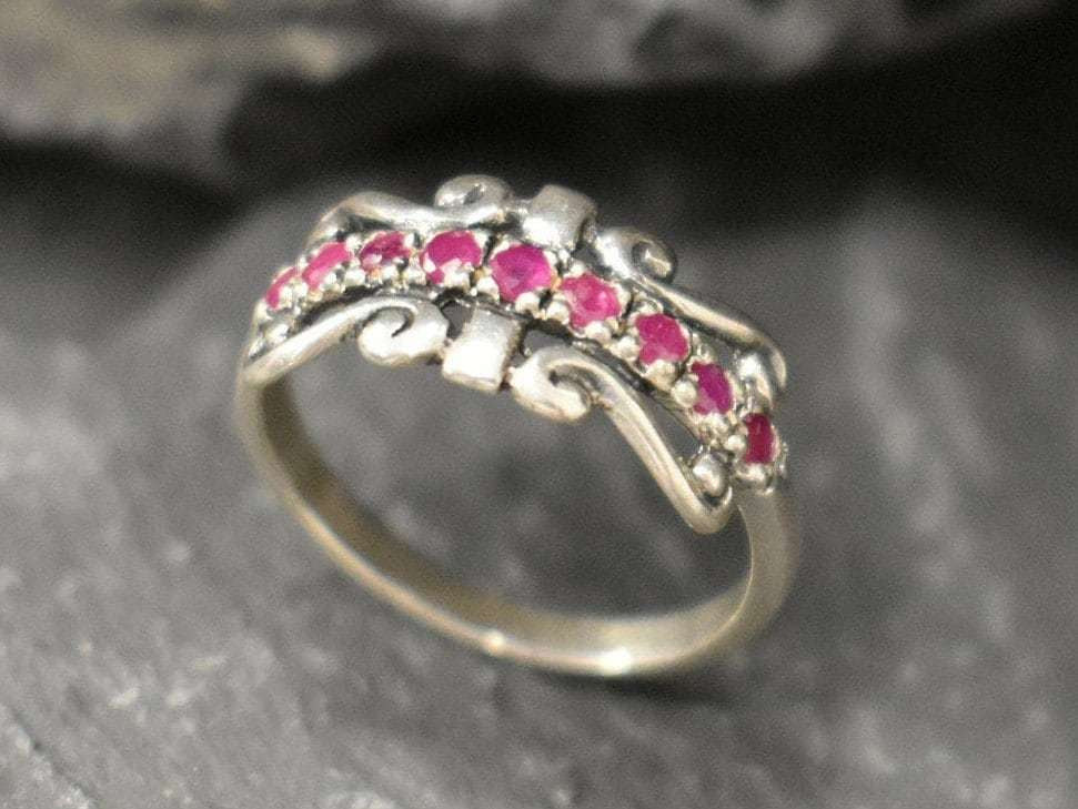 Natural Ruby Ring made in 925 Sterling Silver with Round Natural Red Ruby in Pavé setting, July Birthstone gift idea, symbolizes nobility, purity, and passion, ideal for everyday wear and perfect for birthday gifting and special occasions.