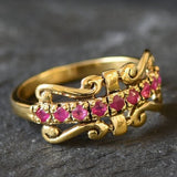 Natural Ruby Ring made in 18k Gold Vermeil with Round Natural Red Ruby in Pavé setting, July Birthstone gift idea, symbolizes nobility, purity, and passion, ideal for everyday wear and perfect for birthday gifting and special occasions.