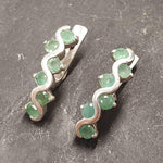 Natural Emerald Earrings made in 925 Sterling Silver with Round Natural Green Emerald in Channel-Set setting, May Birthstone gift idea, symbolizes growth, harmony, and deep emotional healing, ideal for everyday wear and perfect for birthday gifting and special occasions.