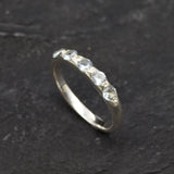 Blue Topaz Ring - Sky Blue Ring - Vintage Eternity Band