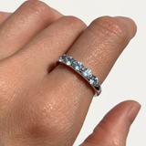 Blue Topaz Ring - Sky Blue Ring - Vintage Eternity Band
