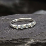 Blue Topaz Ring - Sky Blue Ring - Vintage Eternity Band