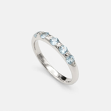 Blue Topaz Ring - Sky Blue Ring - Vintage Eternity Band
