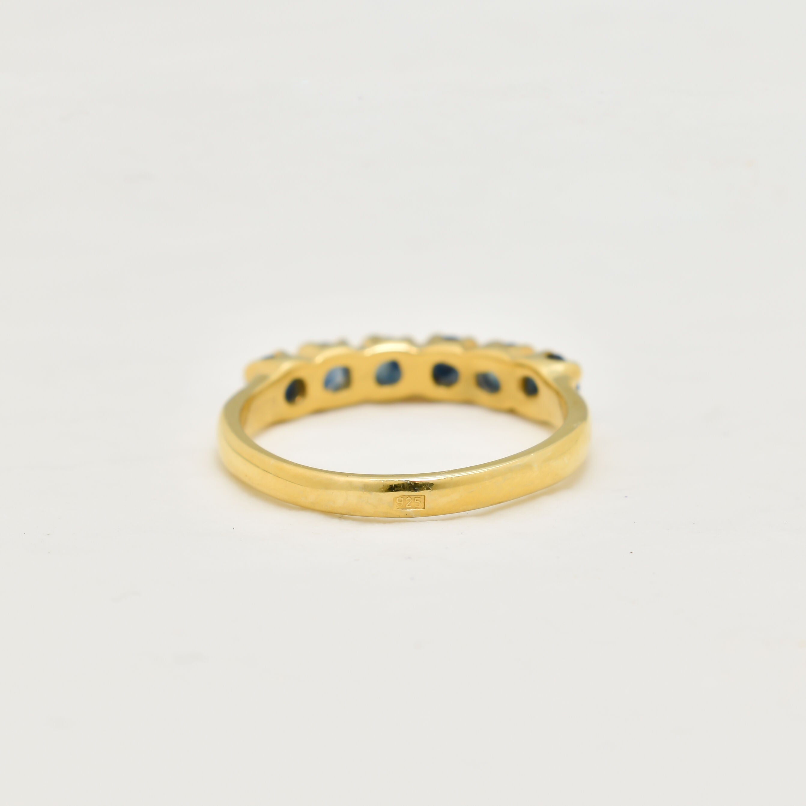 Gold Sapphire Band, Sapphire Ring, Natural Sapphire, September Ring, Gold Eternity Ring, 18K Gold Band, Stackable Ring, Gold Plated Ring