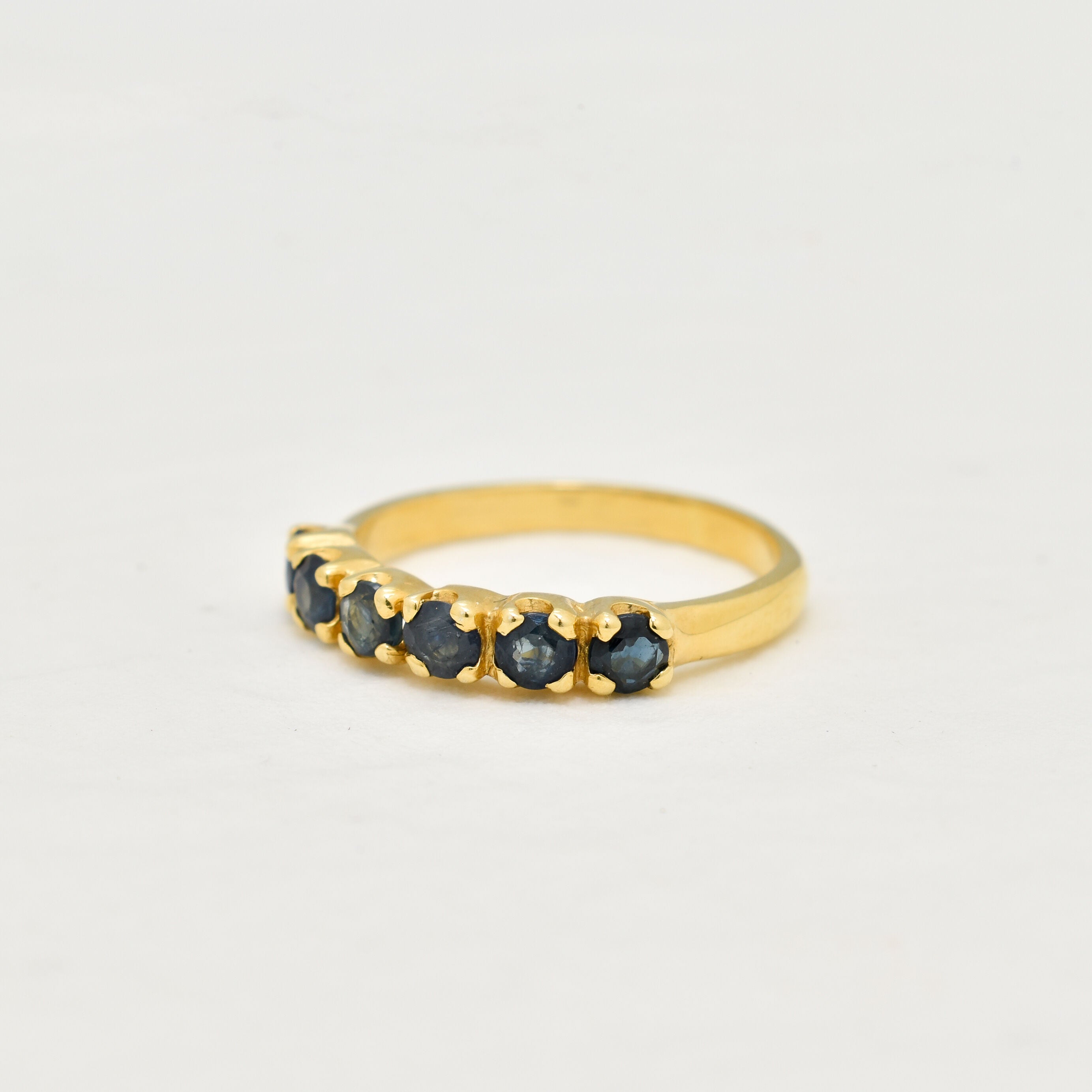 Gold Sapphire Band, Sapphire Ring, Natural Sapphire, September Ring, Gold Eternity Ring, 18K Gold Band, Stackable Ring, Gold Plated Ring