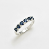 Natural Sapphire Ring made in 925 Sterling Silver with Round Natural Blue Sapphire in Channel-Set setting, September Birthstone gift idea, symbolizes sincerity, truth, and faithfulness, ideal for everyday wear and perfect for birthday gifting and special occasions.