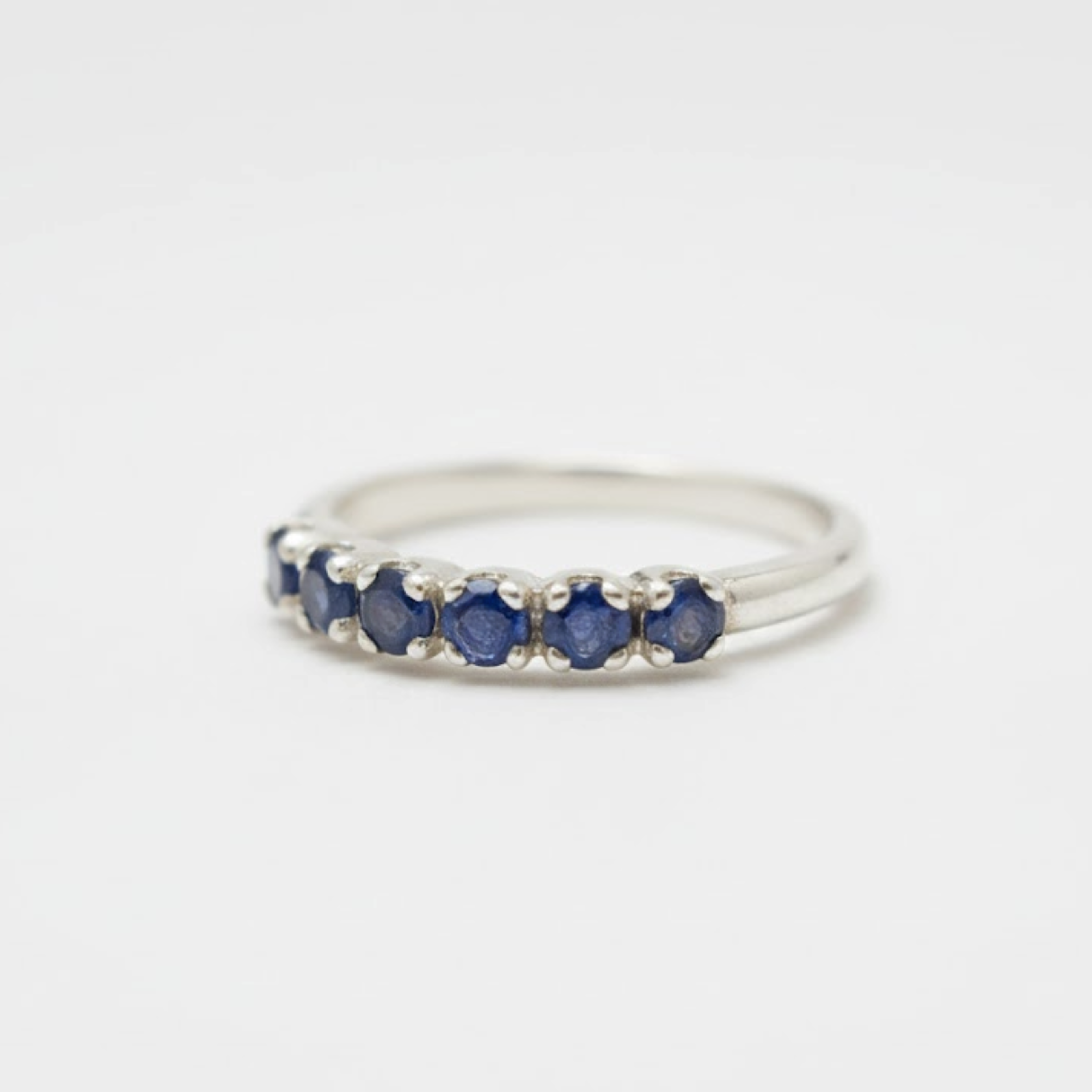 Beautiful channel-set Natural Blue Sapphire Ring in 925 Sterling Silver, a timeless gift for birthdays and special moments.