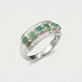 Natural Emerald Ring made in 925 Sterling Silver with Round Natural Green Emerald in Channel-Set setting, May Birthstone gift idea, symbolizes growth, harmony, and deep emotional healing, ideal for everyday wear and perfect for birthday gifting and special occasions.