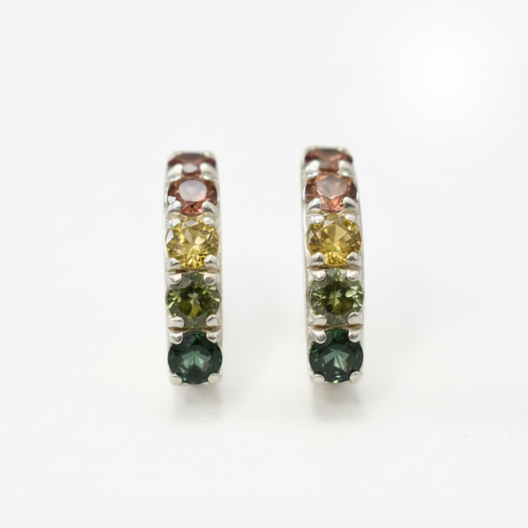 Vibrant Long Drop Earrings featuring Natural Tourmaline set in 925 Sterling Silver, ideal for daily wear and gifting.