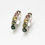 Elegant long colorful earrings with natural tourmaline in 925 sterling silver, perfect for making a statement on any occasion.