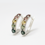 Long Colorful Earrings - Natural Tourmaline Earrings, Long Drop Earrings made in 925 Sterling Silver. Ideal for everyday wear and perfect for birthday gifting and special occasions.