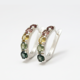Long Colorful Earrings - Natural Tourmaline Earrings, Long Drop Earrings made in 925 Sterling Silver. Ideal for everyday wear and perfect for birthday gifting and special occasions.