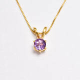 Purple Amethyst Pendant - Dainty Purple Necklace - February Birthstone Necklace