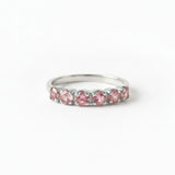Elegant Pink Tourmaline Eternity Band in 925 Sterling Silver - A charming gift for birthdays and memorable moments.