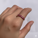 Half Eternity Gold Band - Pink Tourmaline Ring - Natural Tourmaline Ring