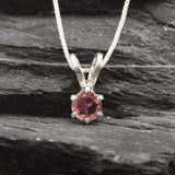 Pink Tourmaline Pendant - Dainty Pink Necklace - October Birthstone Pendant