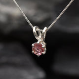 Pink Tourmaline Pendant - Dainty Pink Necklace - October Birthstone Pendant