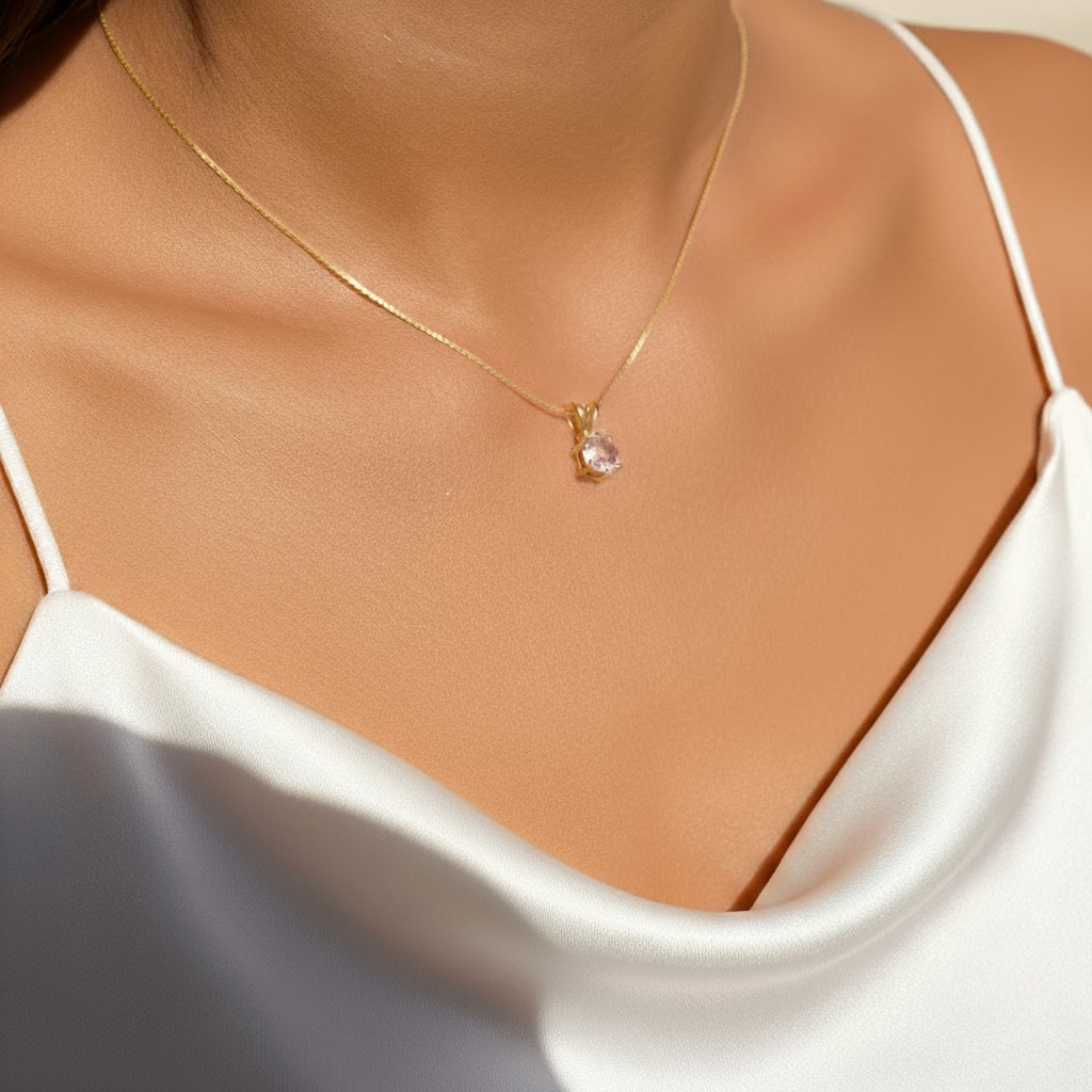 Delicate Pink Tourmaline Necklace in 18k Gold Vermeil - A versatile piece for both casual and formal occasions.