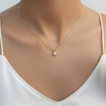 Elegant Pink Tourmaline Necklace in 18k Gold Vermeil - Perfect for daily wear and special occasions.