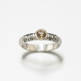 Tribal Boho Smoky Topaz Ring with Brown Diamond detail in 925 Sterling Silver. Stylish accessory for any occasion.