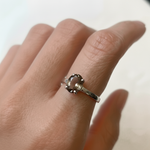 Stunning Vintage Smoky Topaz and Brown Diamond Ring in 925 Sterling Silver, a timeless accent for any occasion.