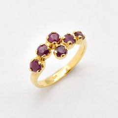 Natural Ruby Ring made in 18k Gold Vermeil with Round Natural Red Ruby in Prong setting, July Birthstone gift idea, symbolizes nobility, purity, and passion, ideal for everyday wear and perfect for birthday gifting and special occasions.