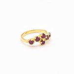 Gold Ruby Band, Natural Ruby Ring, Gold Vintage Ring, July Birthstone, Stackable Ring, 18K Gold Ring, Gold Antique Ring, Solid Silver Band