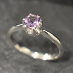 Amethyst Ring, Natural Amethyst, February Birthstone, Promise Ring, Purple Diamond Ring, VintageRing, Dainty Purple Ring, Solid Silver Ring