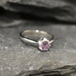 Amethyst Ring, Natural Amethyst, February Birthstone, Promise Ring, Purple Diamond Ring, VintageRing, Dainty Purple Ring, Solid Silver Ring