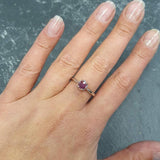 Amethyst Ring, Natural Amethyst, February Birthstone, Promise Ring, Purple Diamond Ring, VintageRing, Dainty Purple Ring, Solid Silver Ring