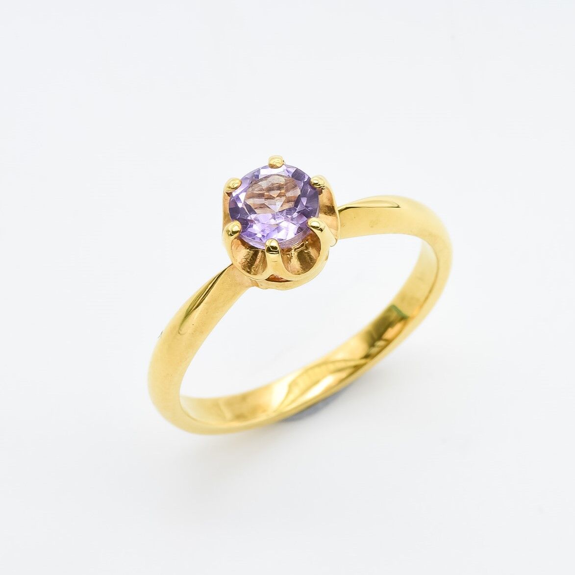 Dainty Amethyst Gold Ring Natural Amethyst Ring Minimalist