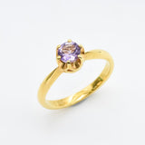 Amethyst Ring - Round Purple Ring - Classic Vintage Ring