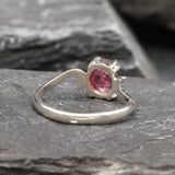 Pink Tourmaline Ring, Antique Style Ring, Dainty Pink Ring, Vintage Ring, October Birthstone, Bohemian Ring, Solid Silver Ring, Art Noveau