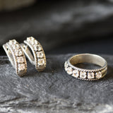 White Topaz Earrings, Natural Topaz, Vintage Silver Studs, Vintage Earrings, White Earrings, Unique Earrings, Topaz Studs, Silver Earrings