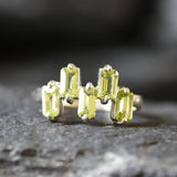 Real Peridot Ring - Natural Peridot Ring - Green Baguette Band