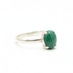 Stunning Malachite Oval Ring in 925 Sterling Silver, ideal for daily wear and a thoughtful gift for loved ones.