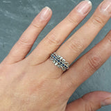 Blue Tiara Band - Natural Sapphire Ring, Crown Eternity Band