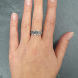 Blue Tiara Band - Natural Sapphire Ring, Crown Eternity Band