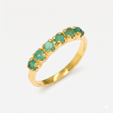 Natural Emerald Ring made in 18k Gold Vermeil with Round Natural Green Emerald in Channel-Set setting, May Birthstone gift idea, symbolizes growth, harmony, and deep emotional healing, ideal for everyday wear and perfect for birthday gifting and special occasions.