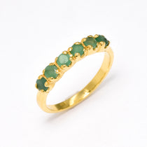 Natural Emerald Ring made in 18k Gold Vermeil with Round Natural Green Emerald in Channel-Set setting, May Birthstone gift idea, symbolizes growth, harmony, and deep emotional healing, ideal for everyday wear and perfect for birthday gifting and special occasions.