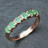 Natural Emerald Ring made in Rose Gold Vermeil with Round Natural Green Emerald in Channel-Set setting, May Birthstone gift idea, symbolizes growth, harmony, and deep emotional healing, ideal for everyday wear and perfect for birthday gifting and special occasions.